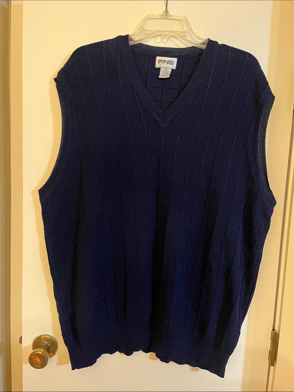 PING Men's Dark Navy V-Neck Sweater Vest